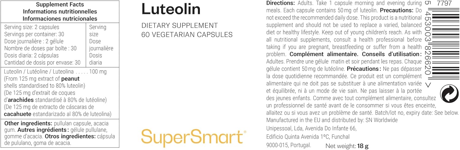 Thumbnail 1 de Lutéoline Supersmart – flavone naturelle antioxydante, extrait de coques d’arachides, vegan et sans gluten
