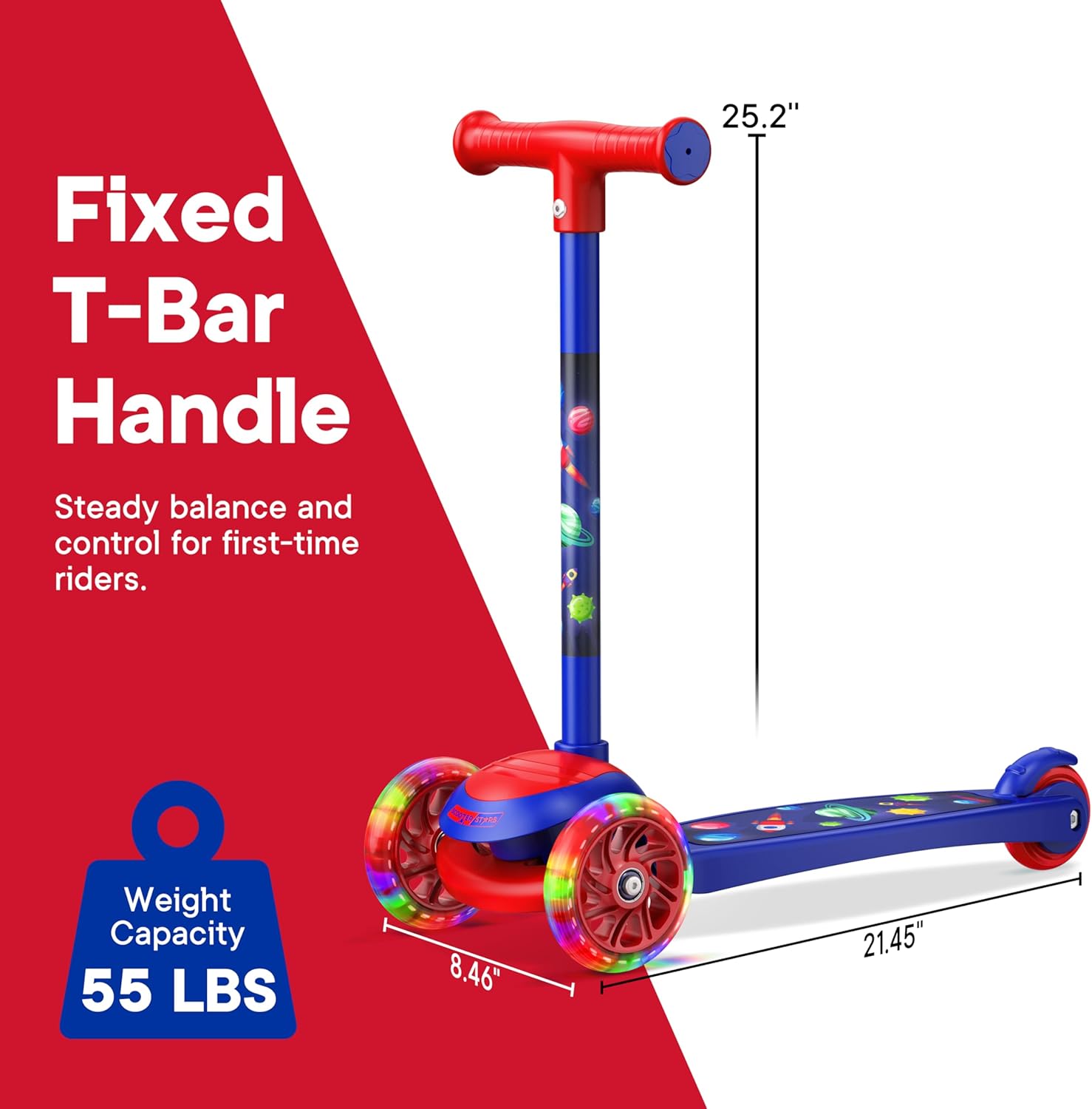 Thumbnail 1 de 3 Wheel Scooter for Kids LED Light Wheels 🛴