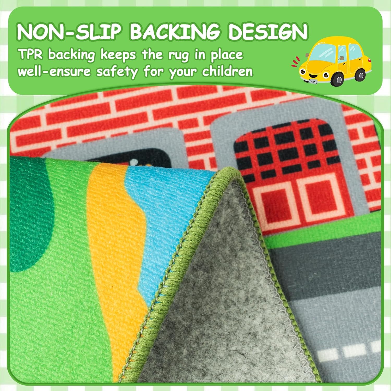 Detalle de Capslpad Car Mat for Children 80x150 cm – City Town Roads Interactive Play Rug