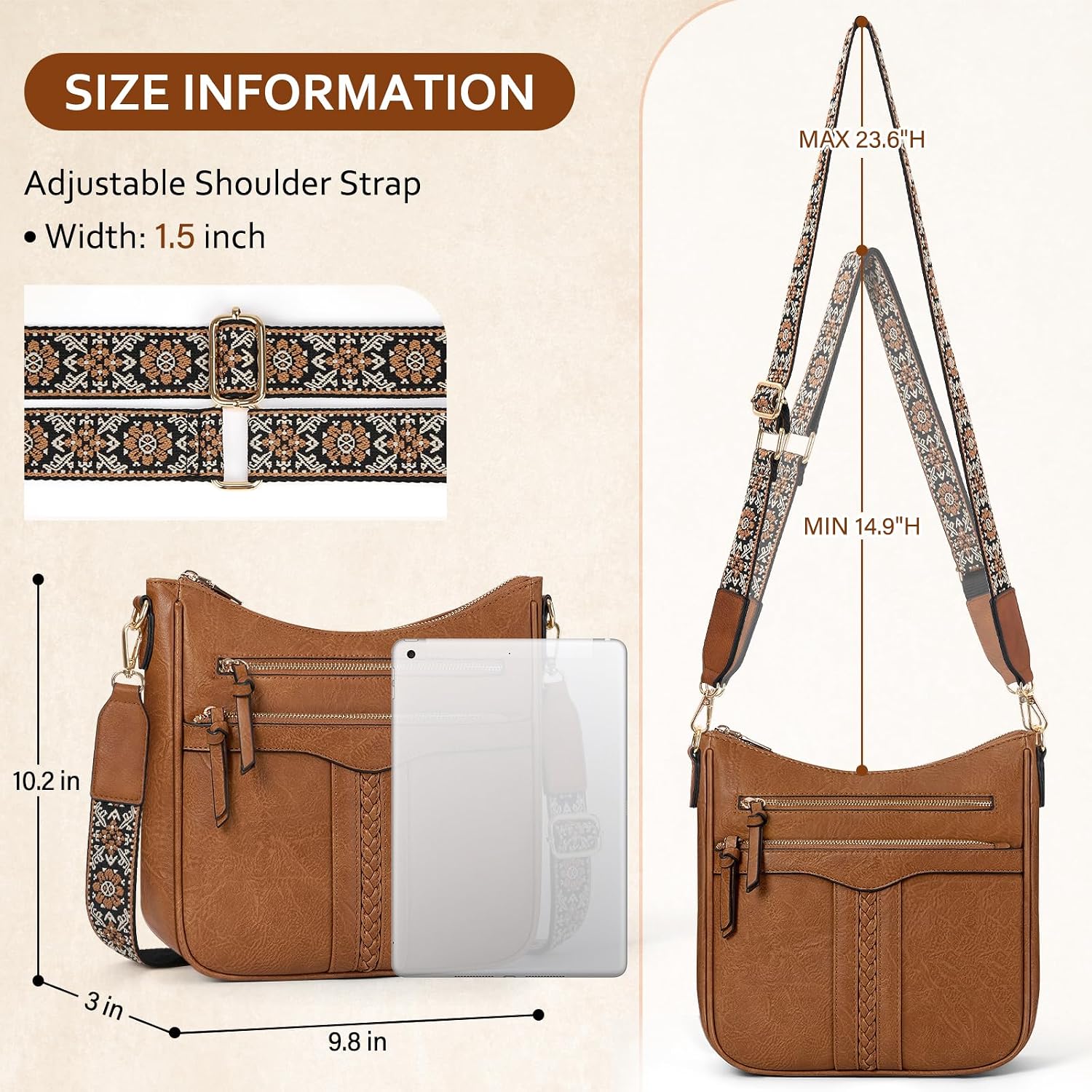 Thumbnail 3 de RAINSMore Cross Body Bag Women 10.24in
