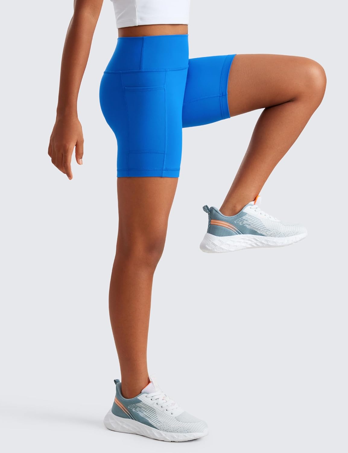 Detalle de CRZ YOGA Filles Butterluxe Short Motard Taille Haute avec Poches – XS à XXL