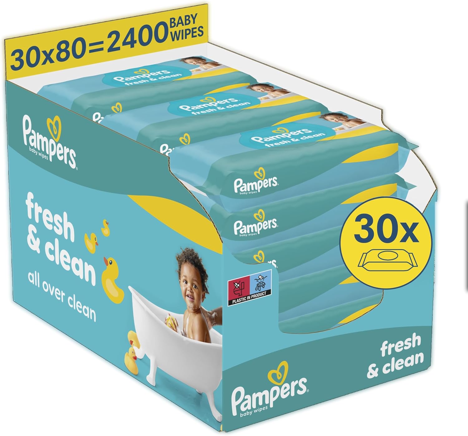 Detalle de Pampers Fresh Clean Feuchttücher 2.400 Stk