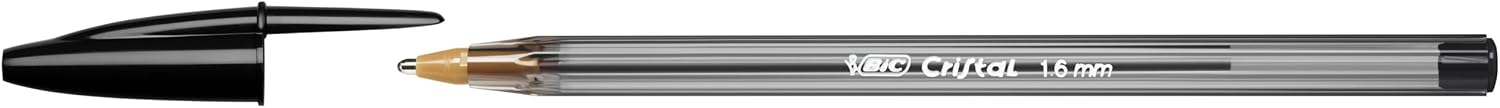 Detalle 2 de BIC Cristal Large BolĂgrafos Punta Gruesa 1.6 mm 🖊️ Caja 50 Negros