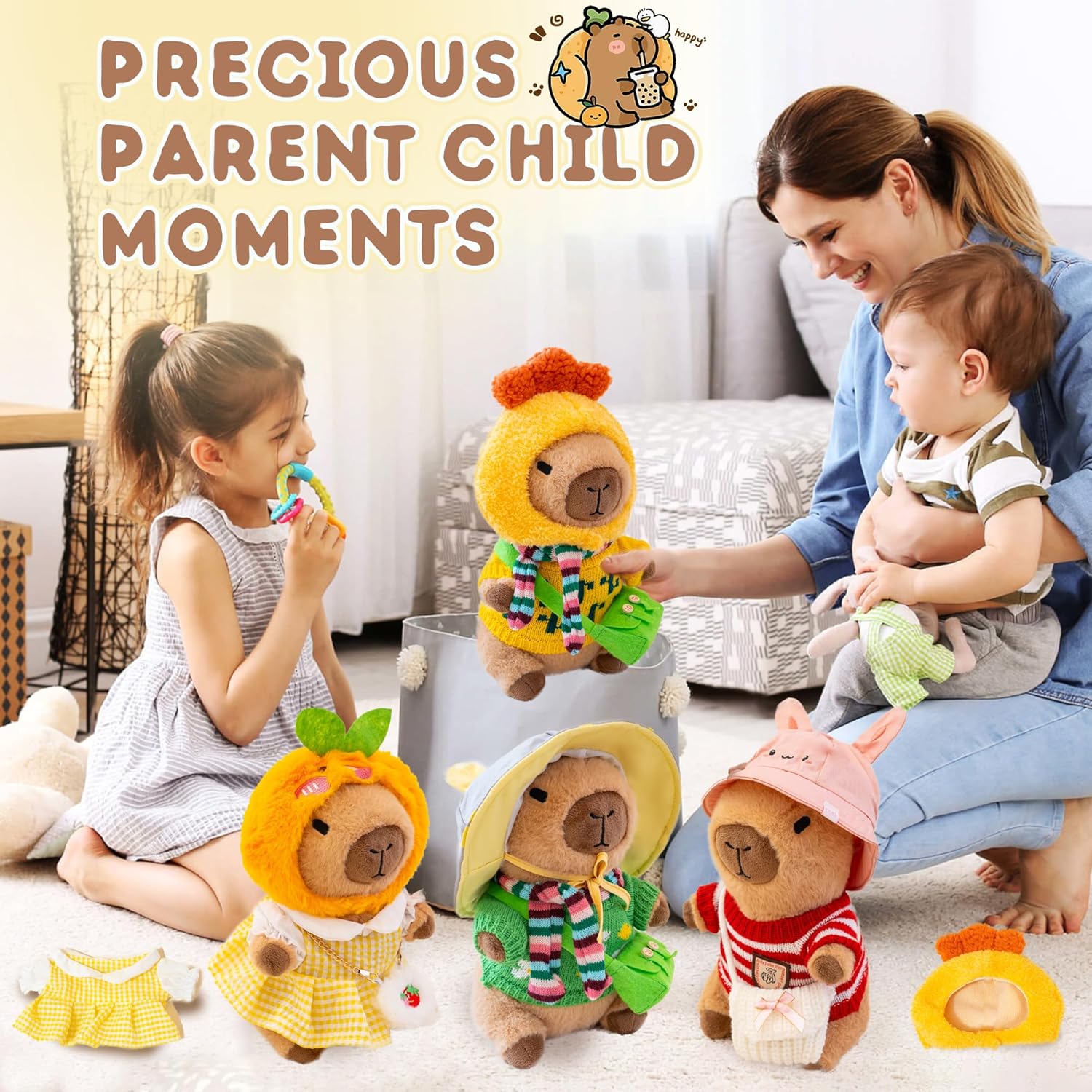 Thumbnail 5 de WAKSUN Capybara Plush 10-Piece Set (10.2 in) With 9 Clothes & Accessories