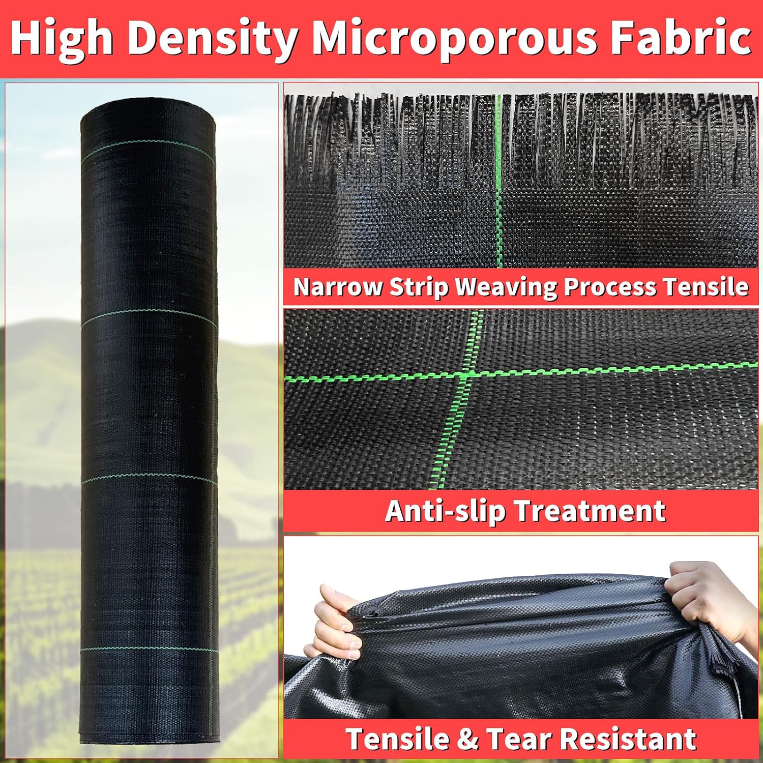 Detalle de Vanver Landscape Fabric with Planting Grid (3 ft x 300 ft)
