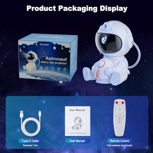 Thumbnail 7 de Swoieltr Astronaut Galaxy Projector: Nebula Modes, Star Show and Night Light for Kids and Rooms