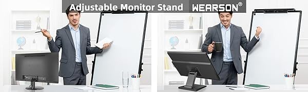 Detalle de Wearson WS-03A2 platte monitorstandaard, opvouwbaar, zwart, VESA 75x75/100x100