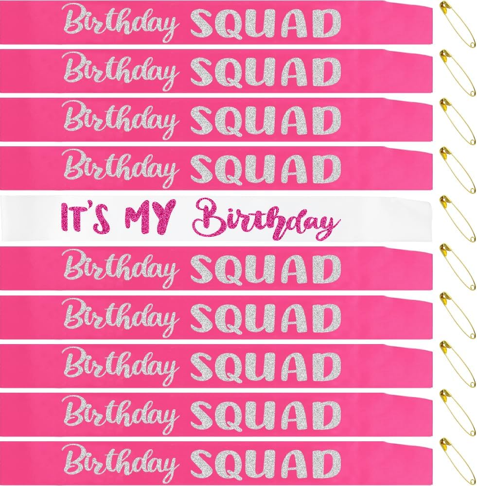 Detalle 2 de Conggluuo Satin Birthday Sash Set