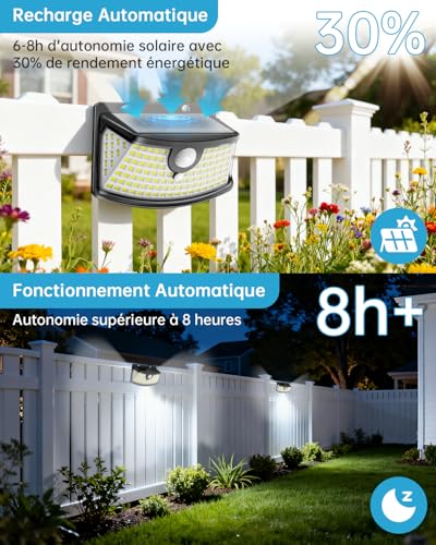 Detalle de Aootek Lampe Solaire Extérieur Jardin Murale – Lot de 4, 120 LEDs, IP65