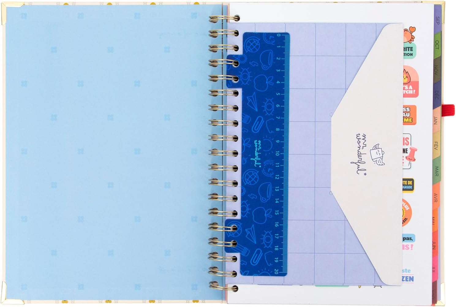 Detalle de Agenda Mr. Wonderful 2026-27 Hebdomadaire Grand format — Fais que chaque jour compte