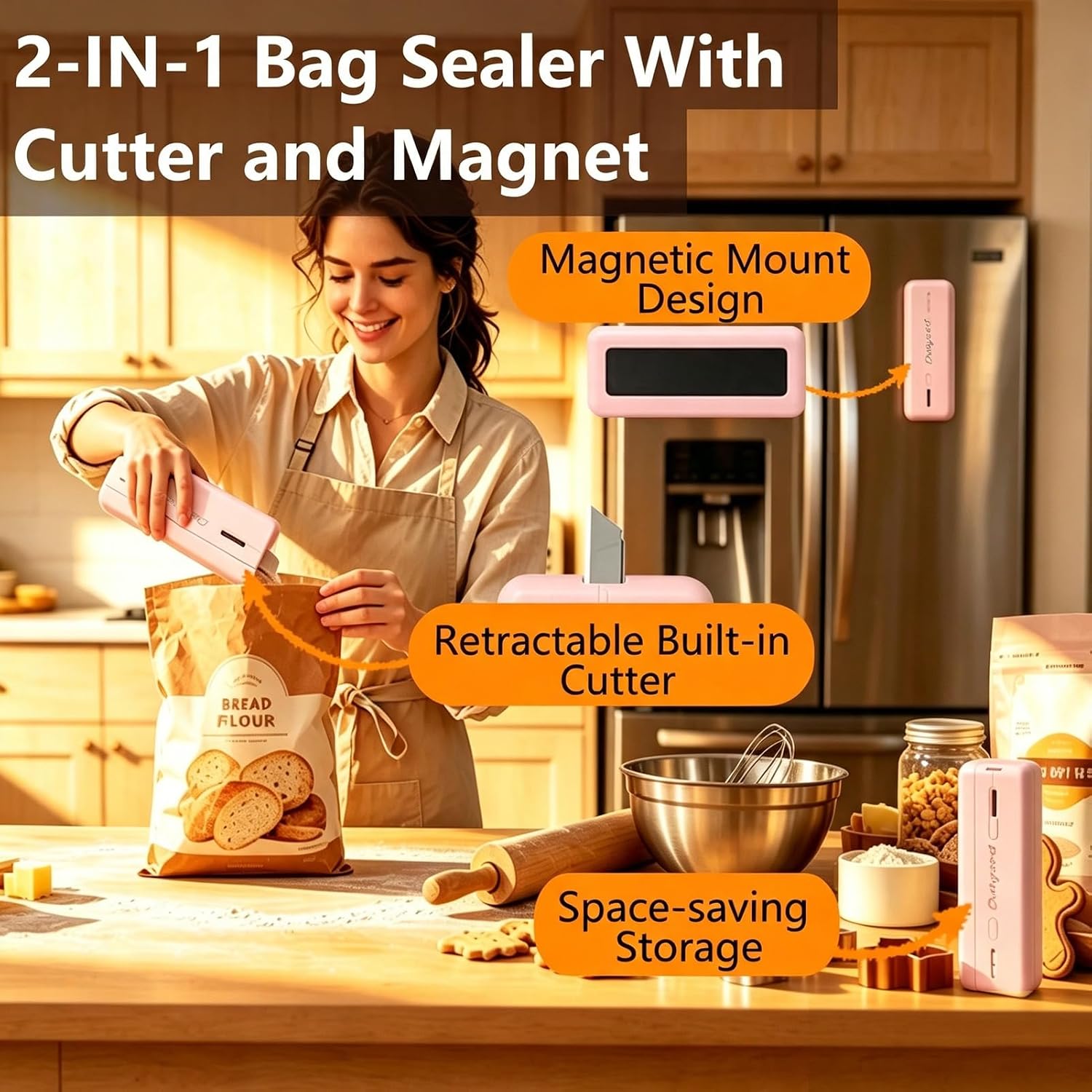 Thumbnail 2 de Dutgeed QW-3003 2-in-1 Mini Bag Sealer with Cutter and Magnet