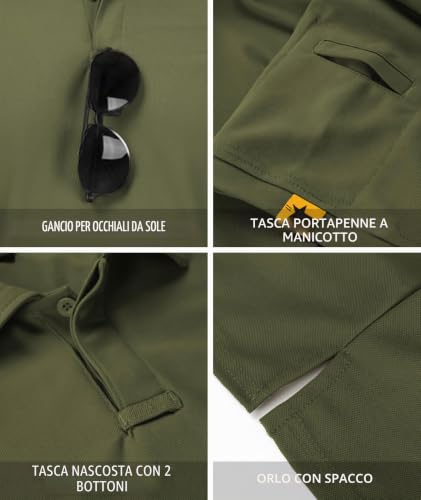 Detalle de JACKETOWN Polo Shirt Uomo Manica Corta: polo sportiva leggera, traspirante e ad asciugatura rapida