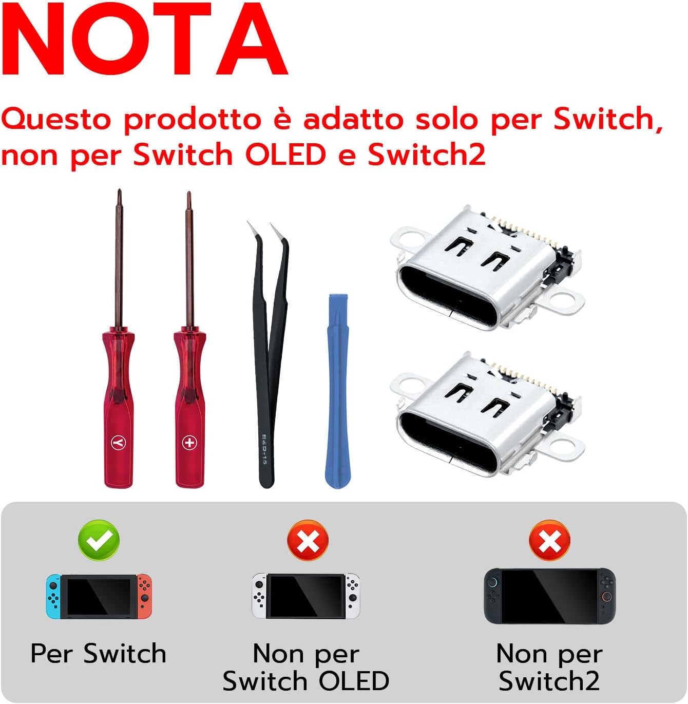 Detalle 2 de Mcbazel Connettore ricarica Type-C per Switch
