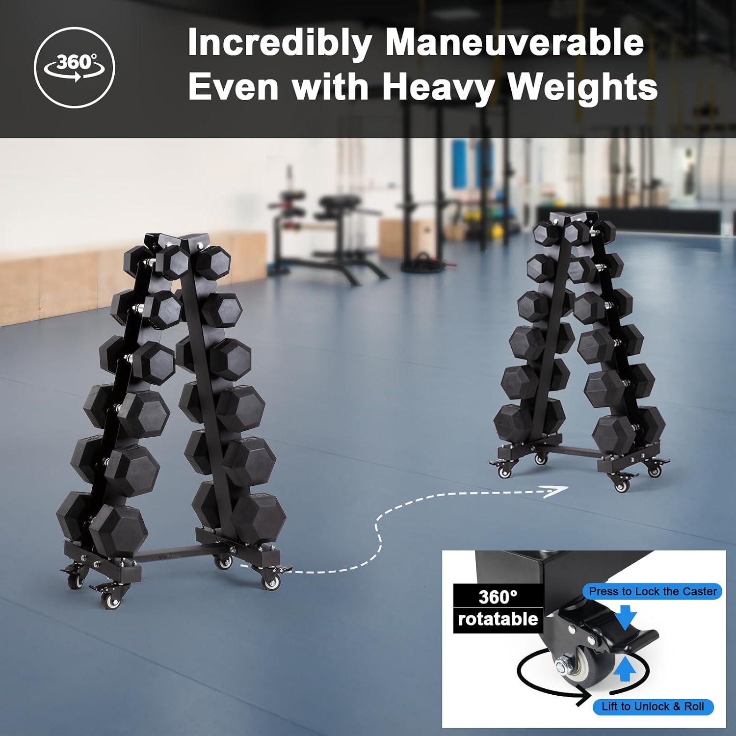 Detalle 2 de LIONSCOOL Dumbbell Rack Stand 4-tier 🏋