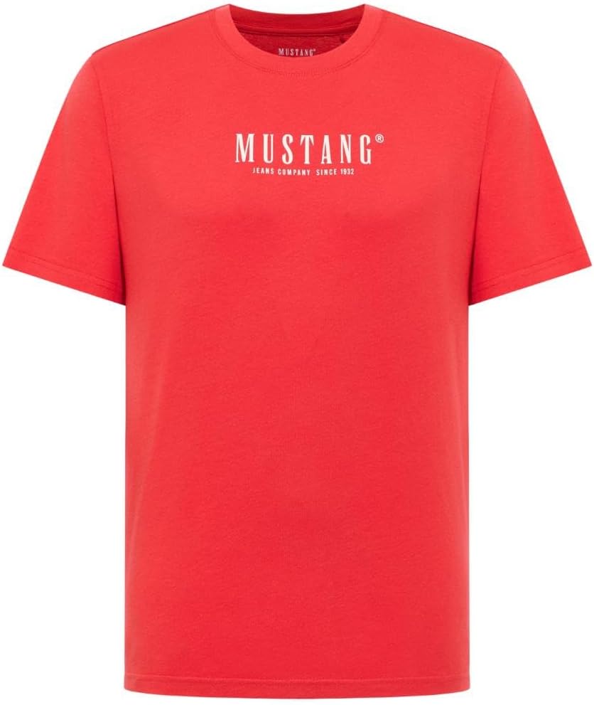 Detalle de MUSTANG Herren Style Austin T-Shirt (1er Pack) – Bio-Baumwolle, Runde Ausschnitt