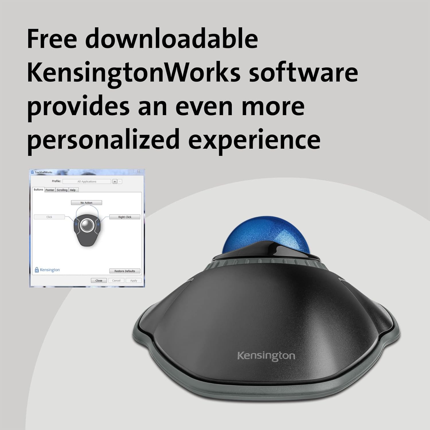 Detalle de Kensington K72337EU Mouse Orbit: Mouse con trackball cablato, ambidestro e affidabile