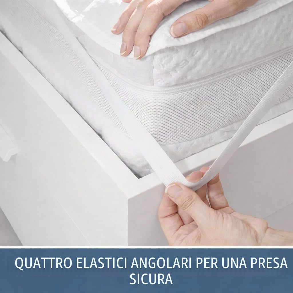 Thumbnail 5 de FAM Home Coprimaterasso Matrimoniale 160x200 cm – Cotone e Poliestere, 2 cm di spessore