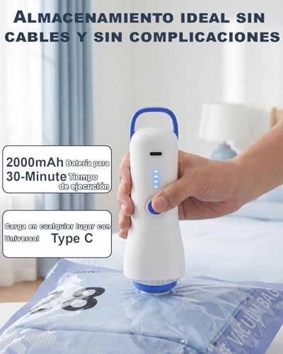 Thumbnail 2 de Raplink Bolsas Vacío Ropa con Bomba Eléctrica (8 bolsos) para Viajes, Mudanzas y Almacenamiento