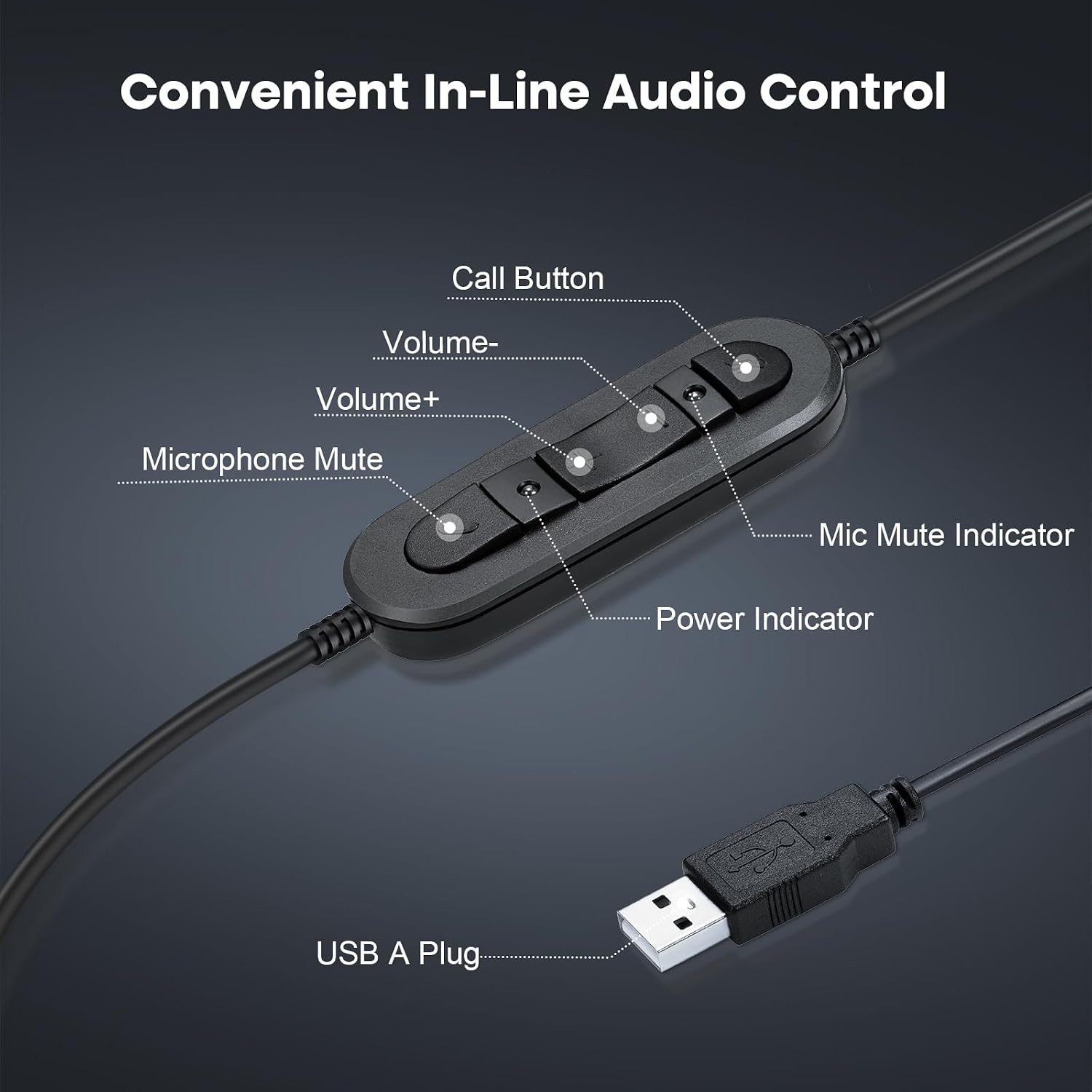 Thumbnail 3 de USB Headset with Noise Cancelling Mic 2-year warranty