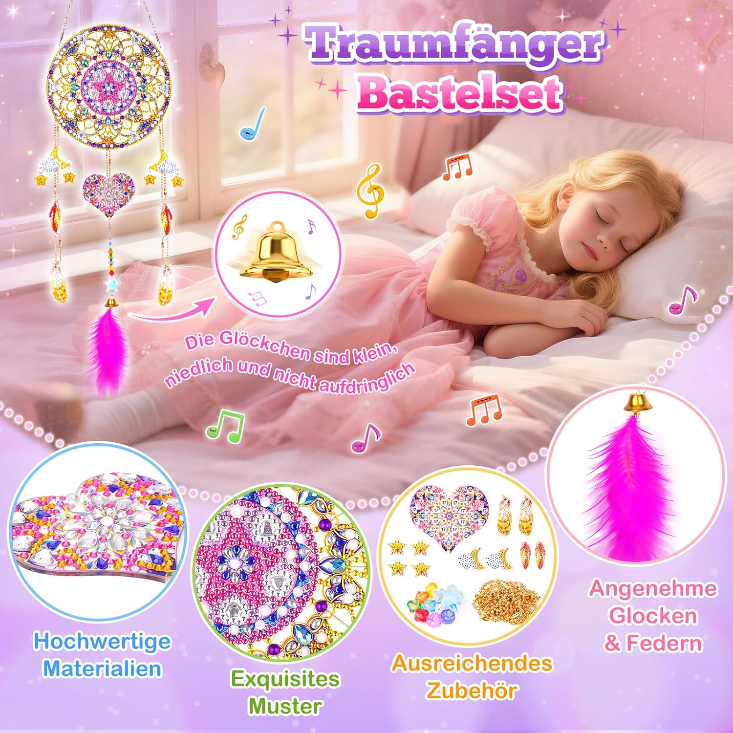 Detalle 2 de Dreamcatcher Bastelset für Mädchen 6–11 Jahre 🎨