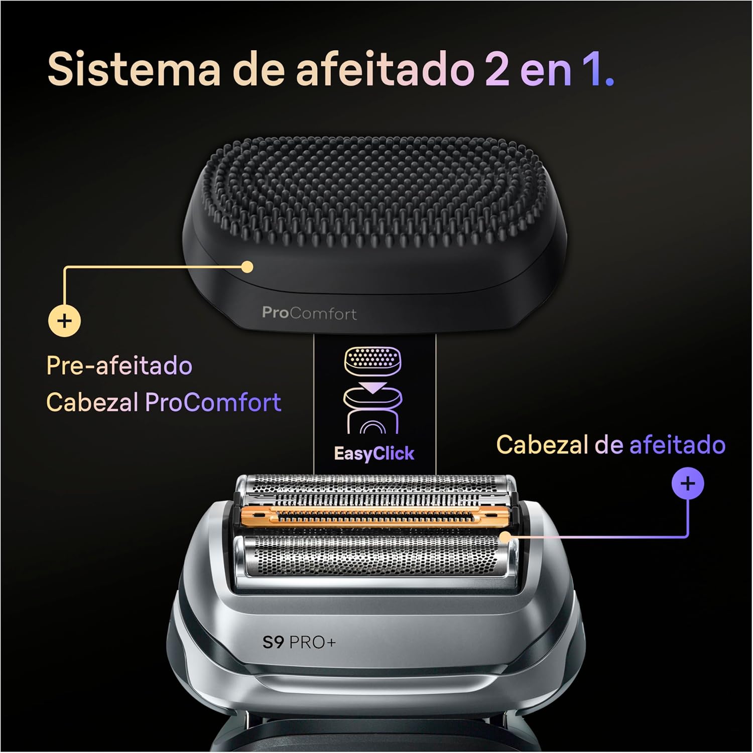 Detalle de Braun Series 9 PRO+ Afeitadora Hombre 🚹, 5+1, Seco y Mojado