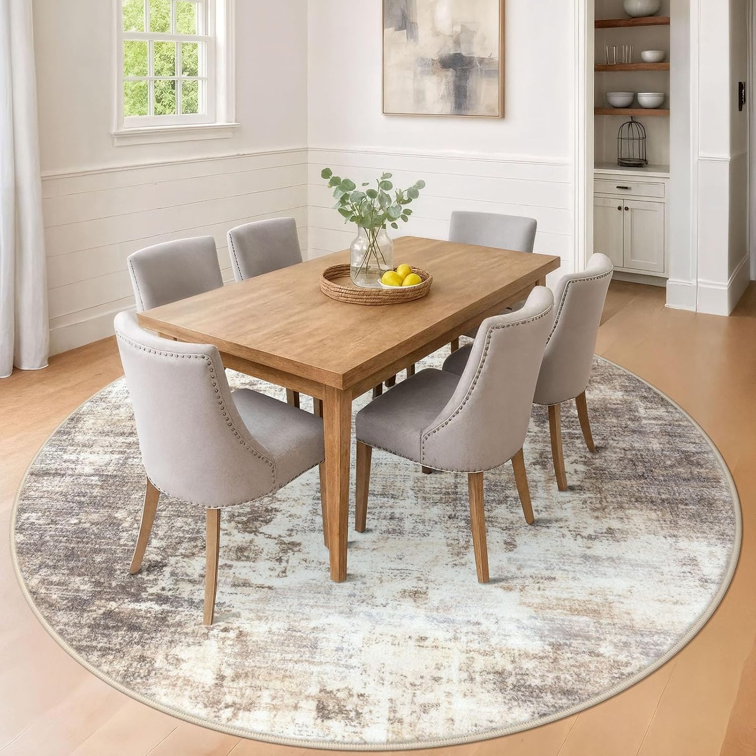 Detalle 2 de IOHOUZE Abstract Round Rug 8 Ft