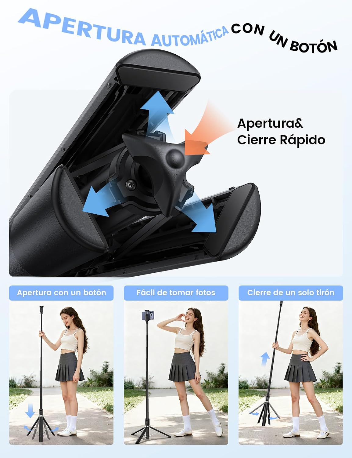 Detalle 2 de Lamicall Tripode para Móvil 165 cm