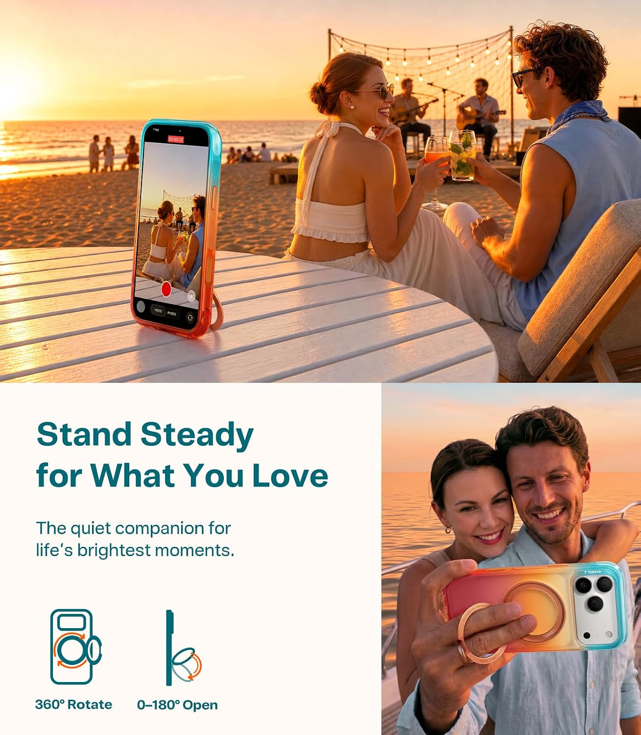 Thumbnail 4 de TORRAS O3 Air Case for iPhone 17 Pro Max with 360 Magnetic Stand