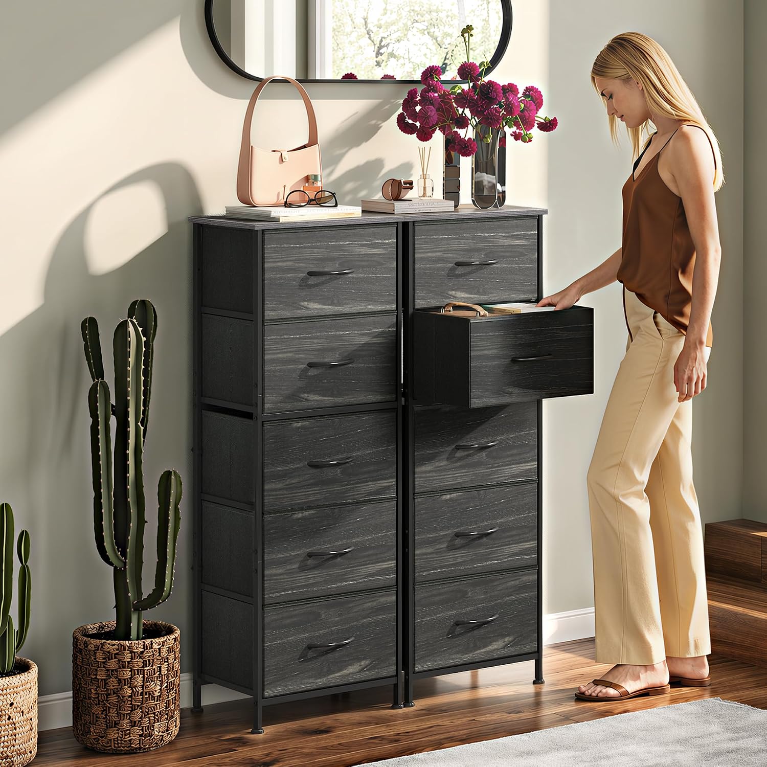 Thumbnail 4 de WLIVE 5-Drawer Fabric Dresser
