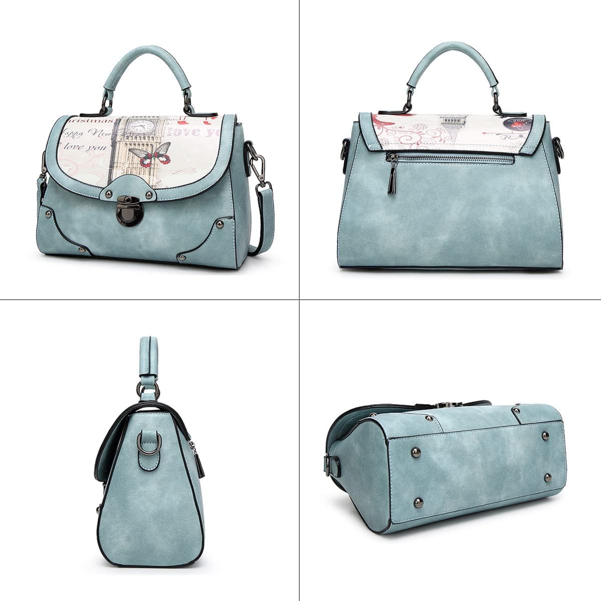 Thumbnail 2 de BUKESIYI Donna Borsa a Tracolla e a Mano Rosa (PU) con tracolla regolabile 120 cm – modello IT77101