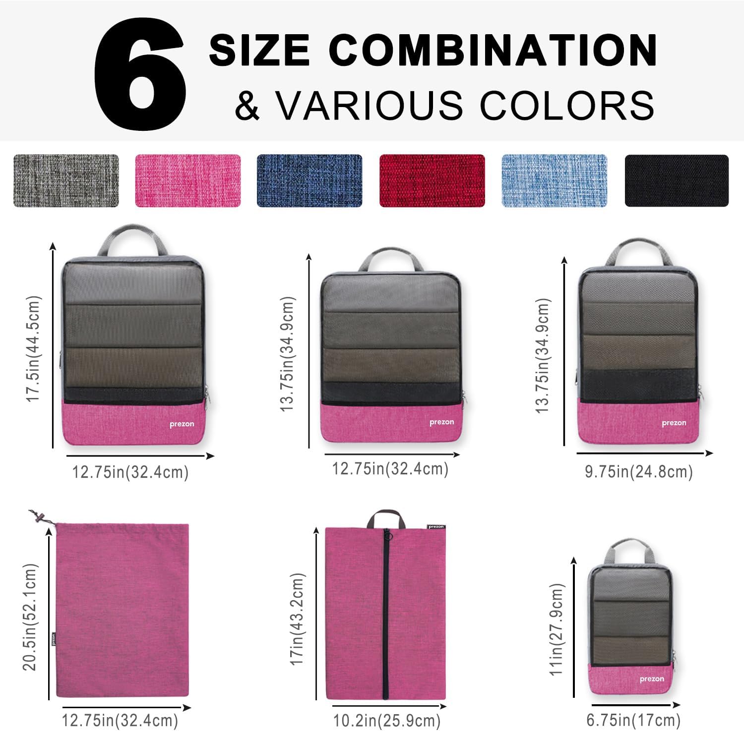 Thumbnail 3 de Prezon Compression Packing Cubes set with shoe bag