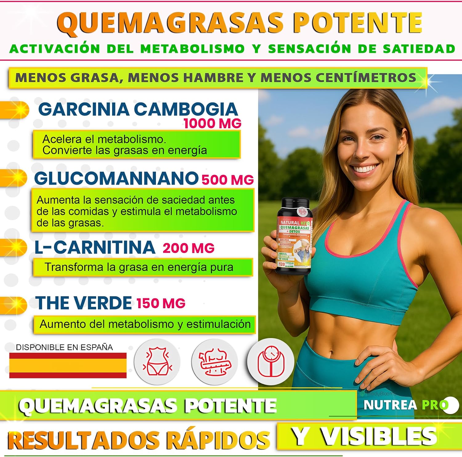 Detalle 2 de Bodyblooms Quema grasas potente 120 cápsulas