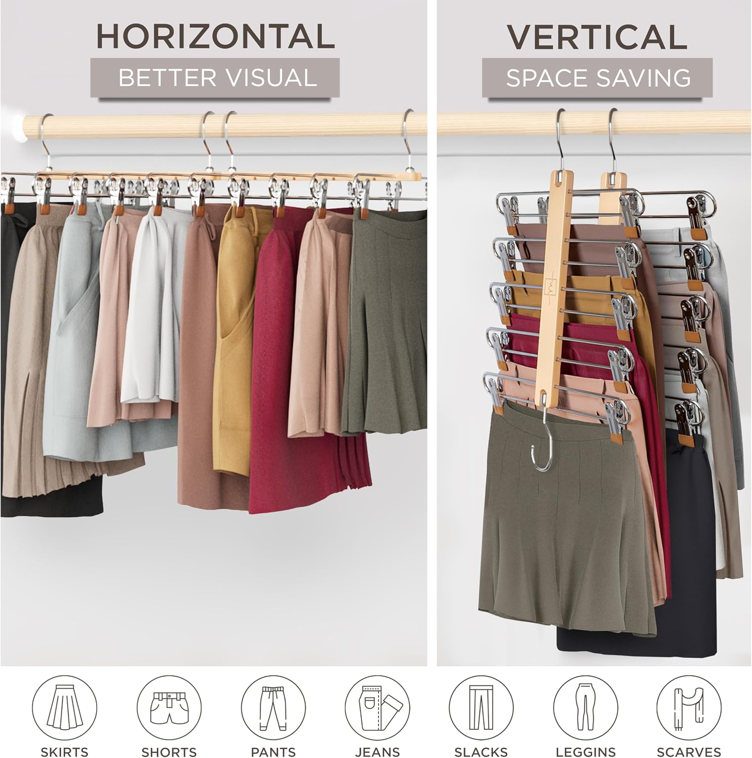 Detalle 2 de MORALVE Skirt Hanger, European Beechwood