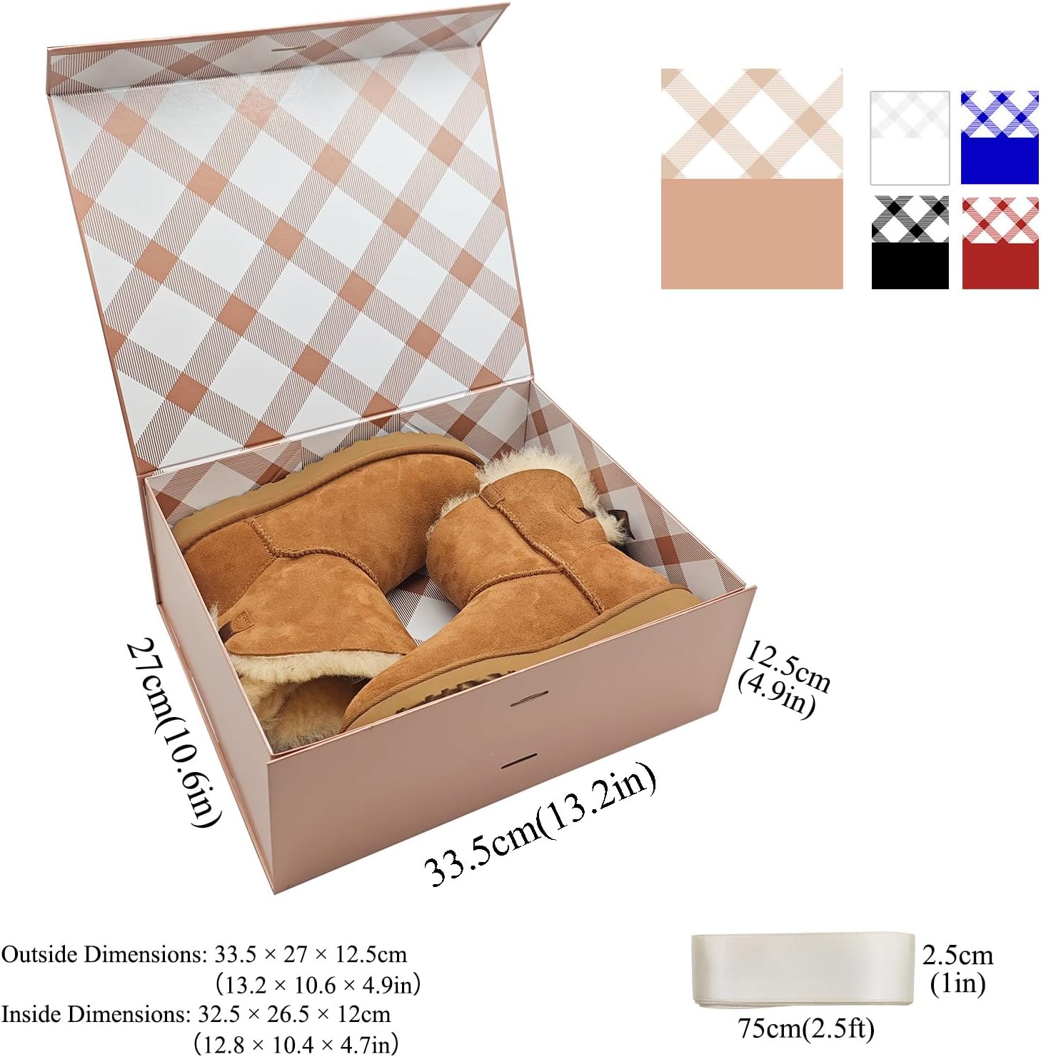 Detalle 2 de Tekhoho Rose Gold Large Gift Box 33.5x27x12.5 cm