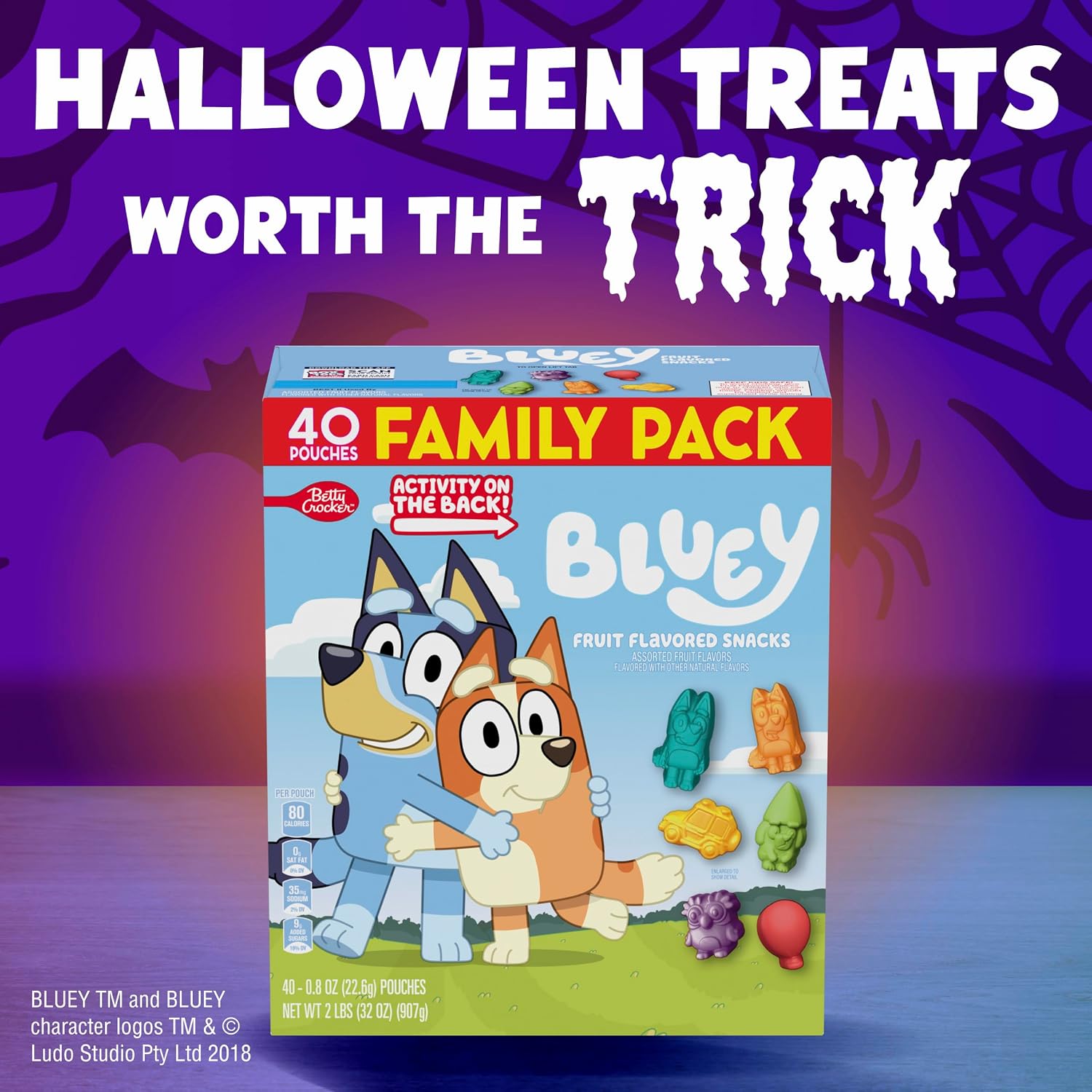 Detalle 2 de Betty Crocker Bluey Fruit Flavored Snacks, 40-Count Family Pack, 32 oz