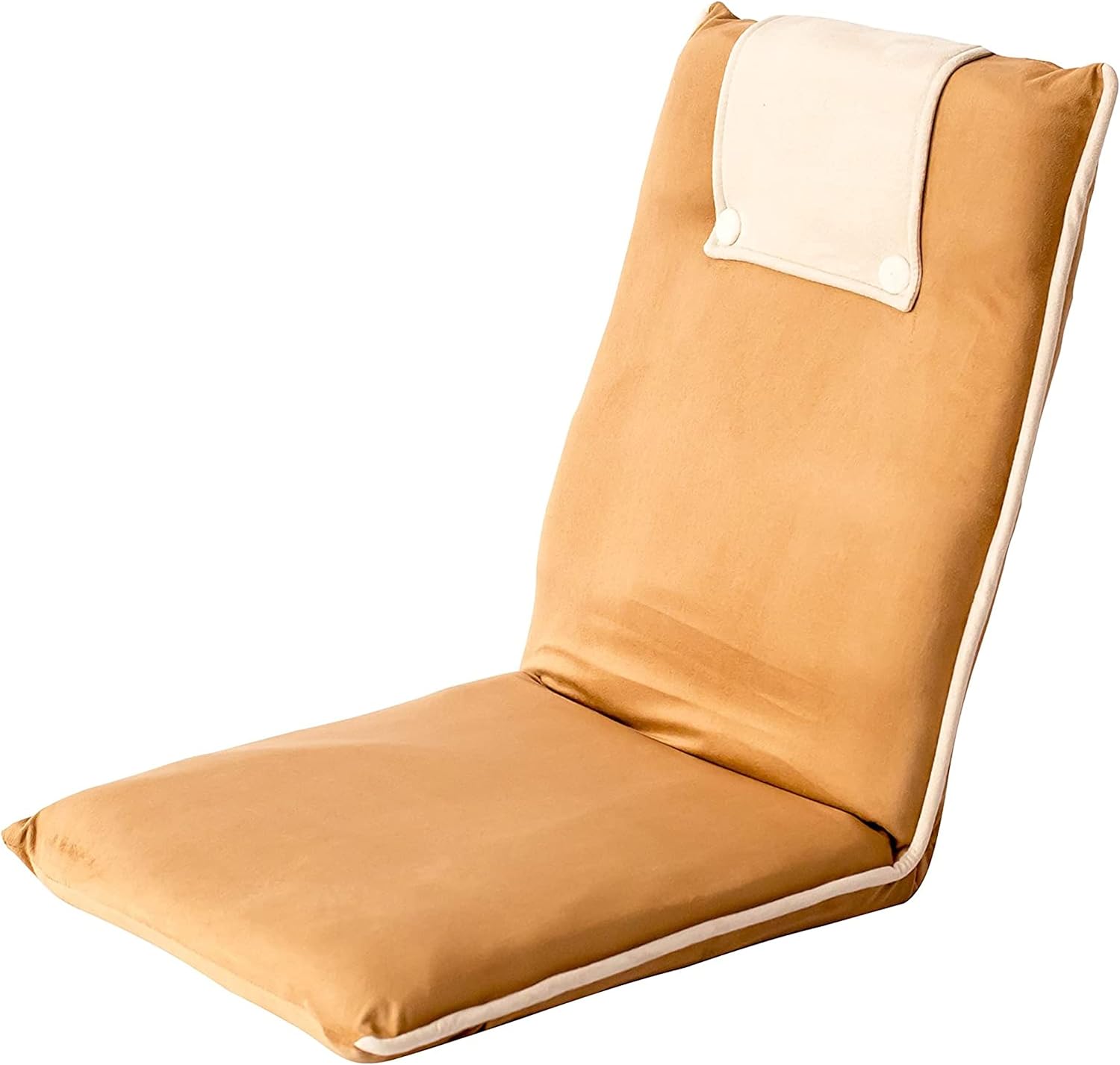 Detalle de bonVIVO Bodenstuhl mit Rückenlehne Easy II – faltbarer Sitzkissen-Relaxsessel für Meditation, Yoga, Camping oder Gaming, hellgrau