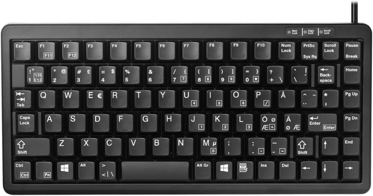 Detalle de CHERRY G84-4100: Kompakte mechanische Tastatur mit Pan-Nordischem Layout (QWERTY) und Kabel, ML-Switches