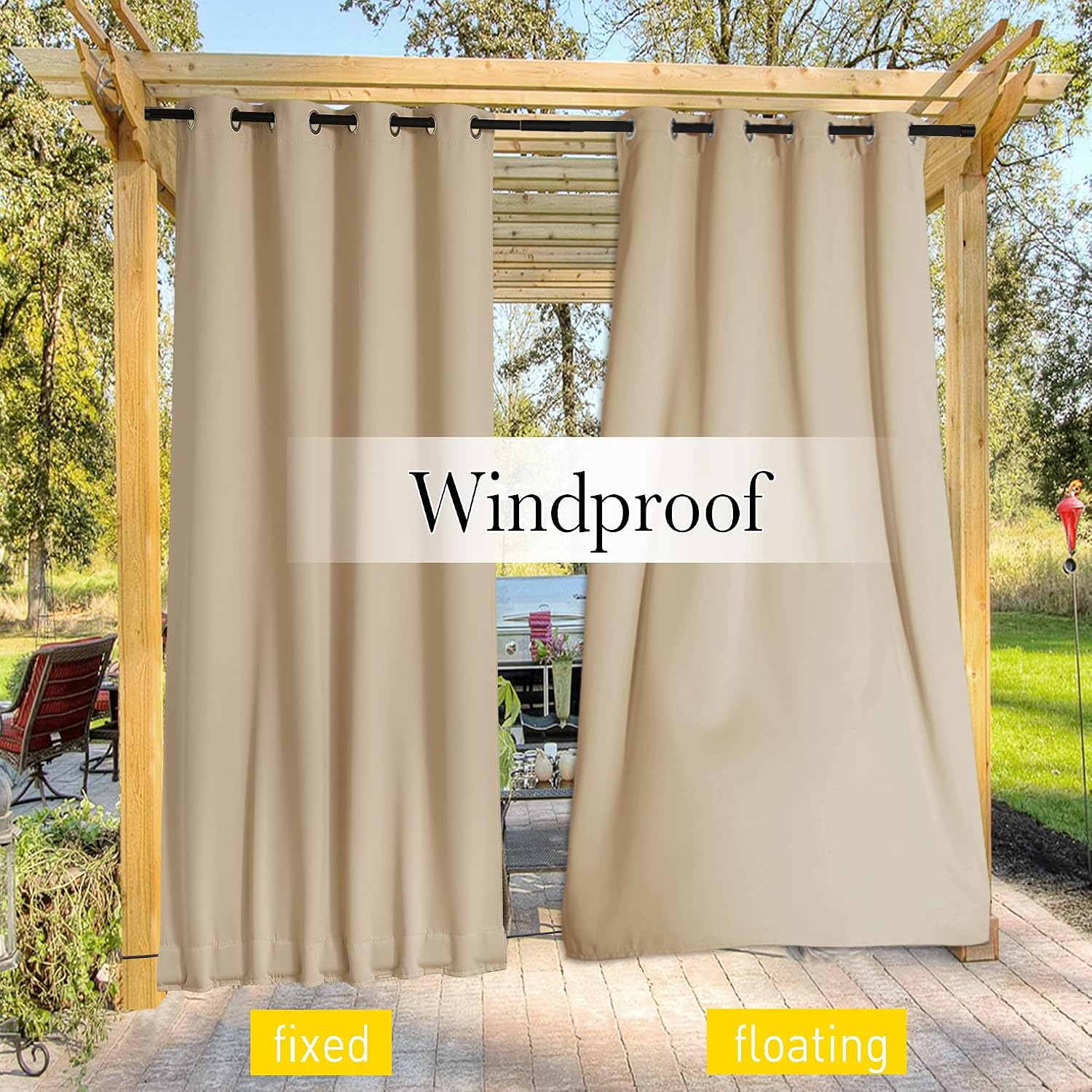 Thumbnail 6 de NICETOWN Outdoor Curtains, W52 x L84