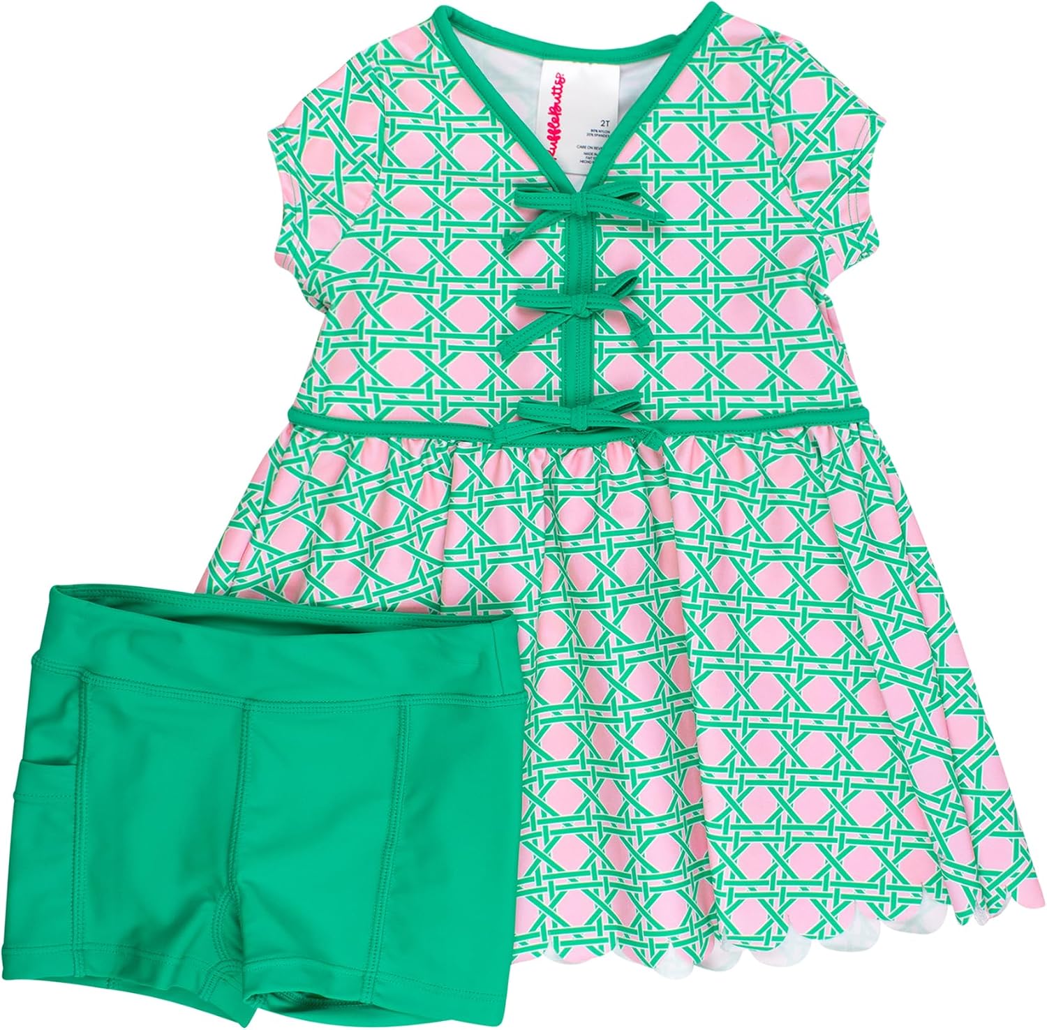 Detalle de RuffleButts Girls' Dress and Bike Shorts Set