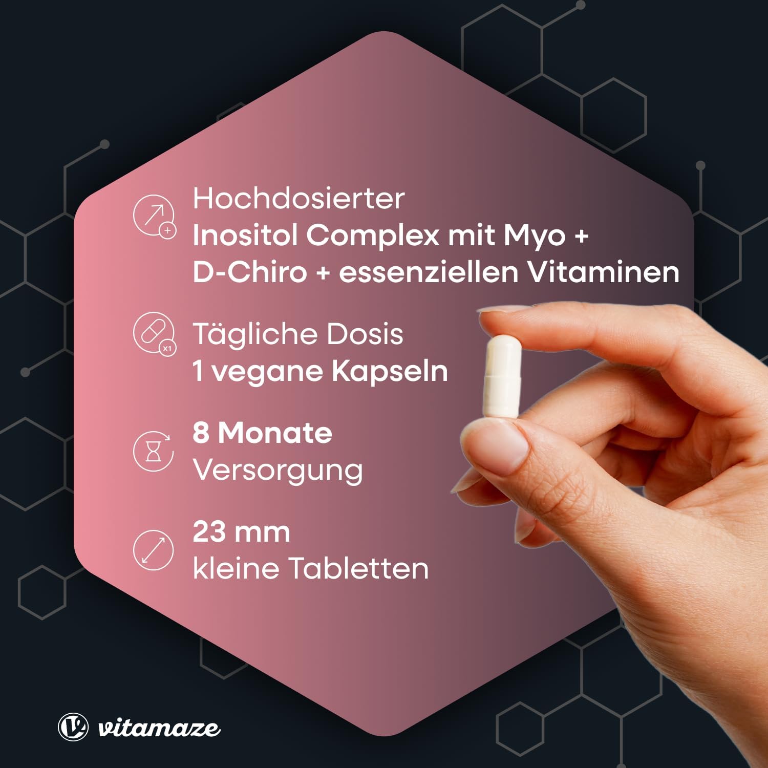 Detalle 2 de Vitamaze Inositol Complex 240 Kapseln 80 Tage
