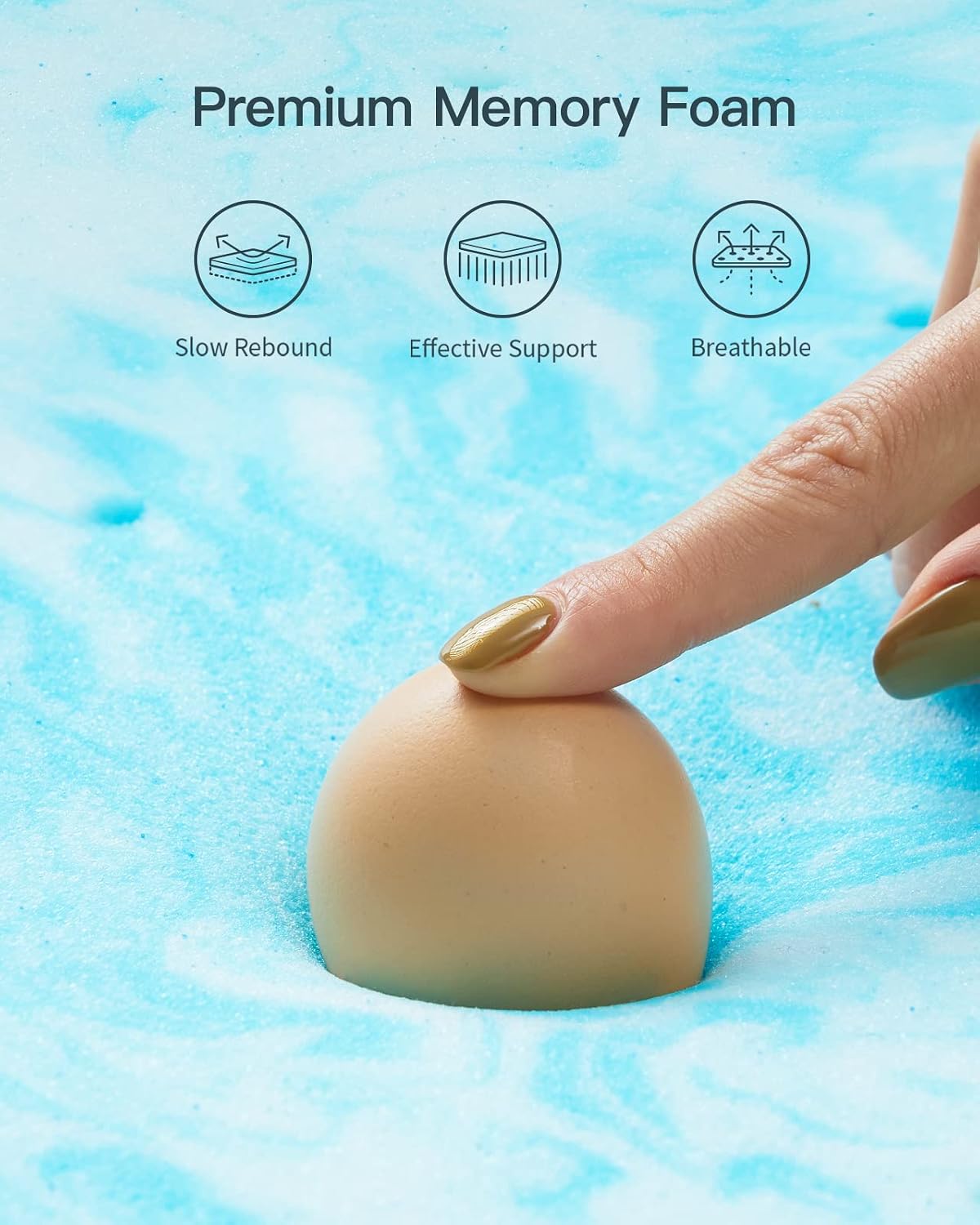 Thumbnail 1 de PERLECARE 3 Inch Twin XL Memory Foam Mattress Topper with Cooling Gel Infusion