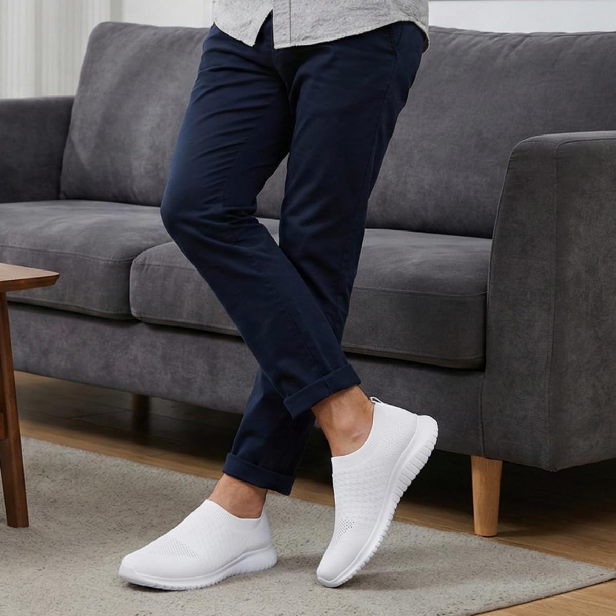 Detalle de TIOSEBON Men's Slip-On Trainers: Lightweight, Breathable Road Running Shoes