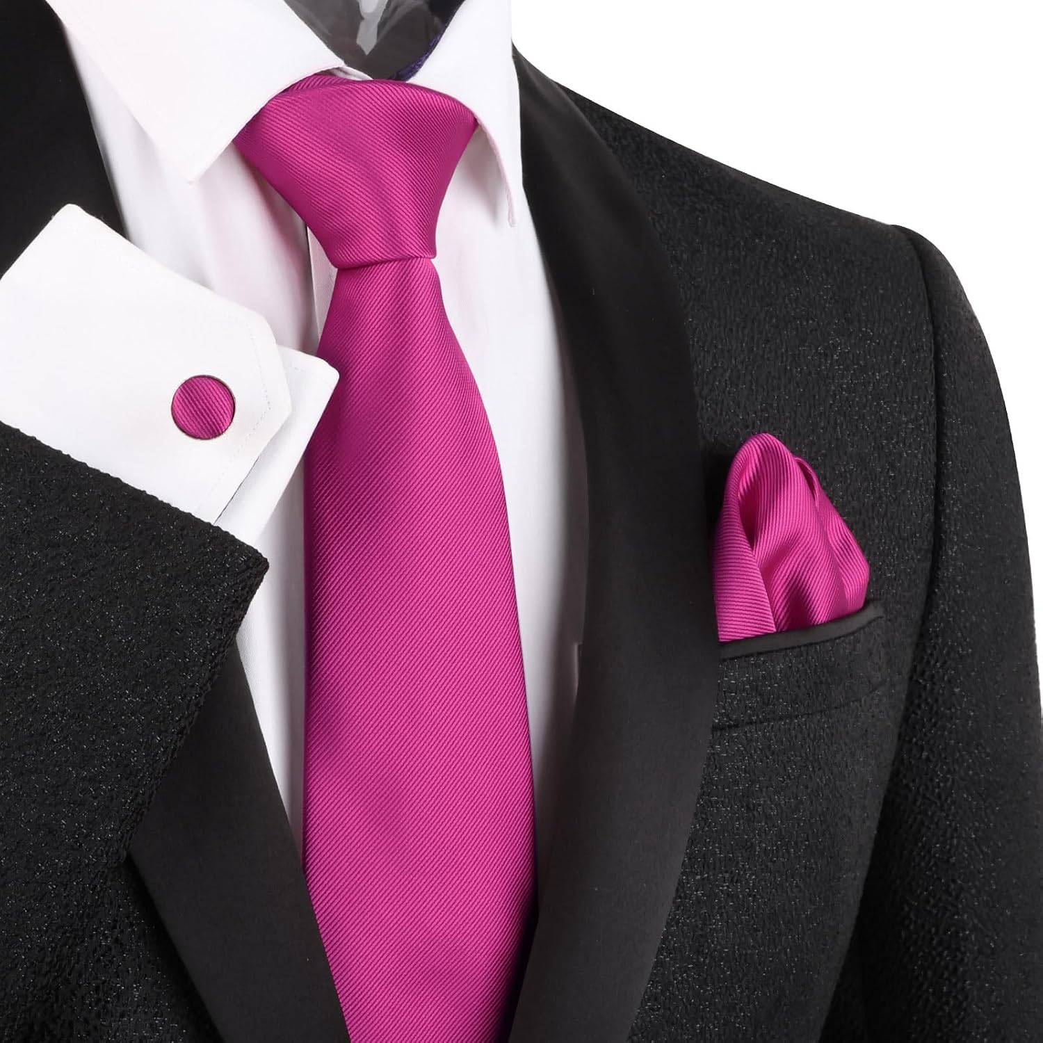 Thumbnail 6 de Alizeal Solid Colour Ties and Pocket Square Set: Everyday Formalwear with a Quiet, Coordinated Finish
