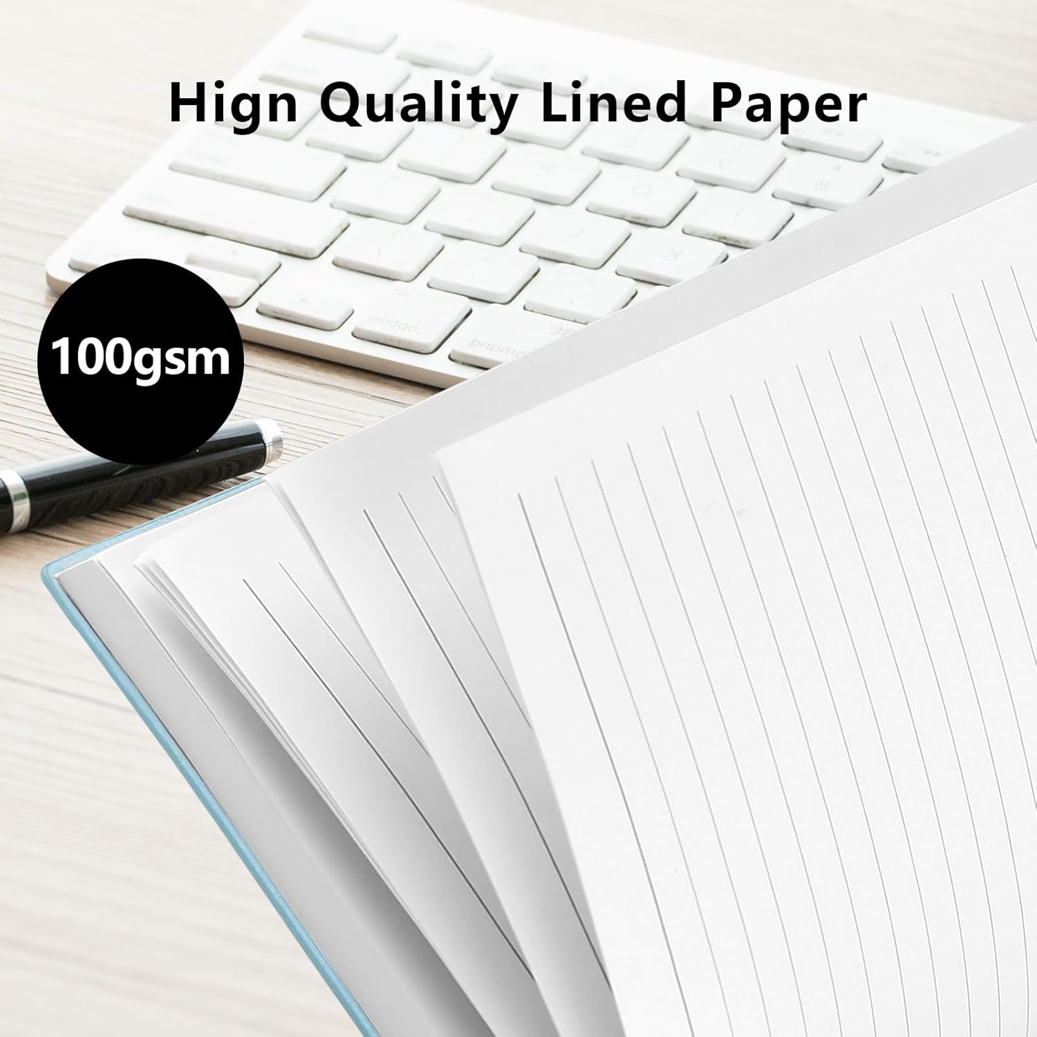 Detalle 2 de YIEO A5 Hardback Lined Notebook (320 Pages) in Light Blue
