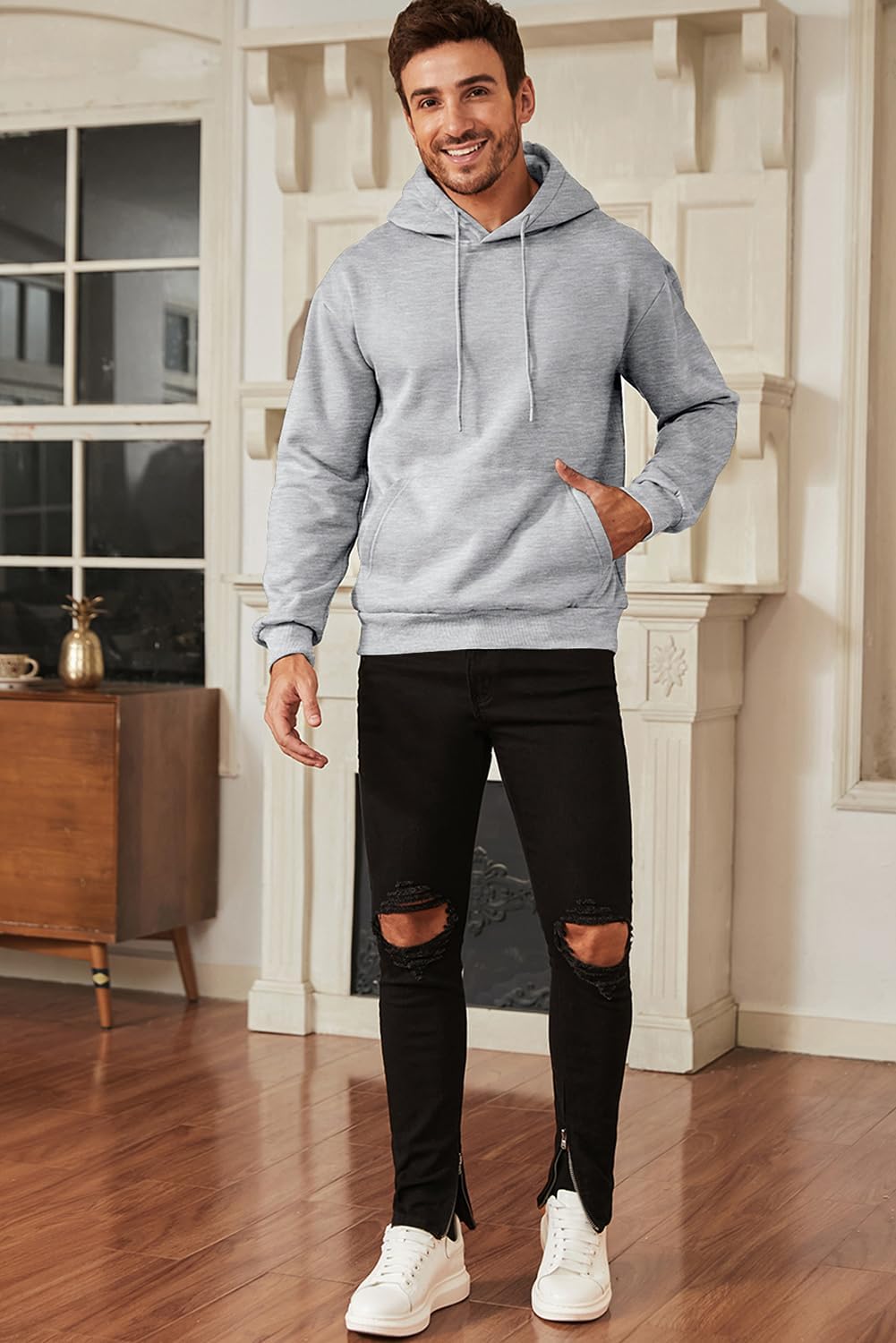 Detalle 1 de JMIERR Mens Casual Cotton Hoodie 1-Pack