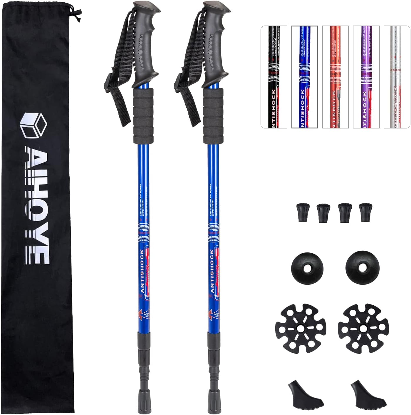 Thumbnail 6 de Aihoye Hiking & Trekking Poles (2-Pack) Collapsible, Lightweight, Anti-Shock, Adjustable Walking Sticks