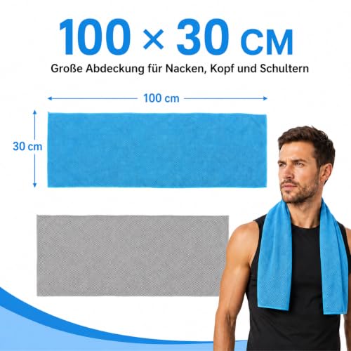 Detalle de Healeved 2er Kühlhandtuch – Schnelltrocknendes Sporthandtuch für Fitness