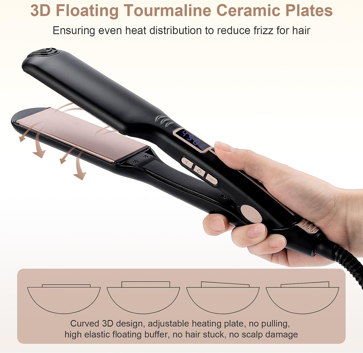 Thumbnail 1 de Hair straightener and curler, 2.16-inch plates