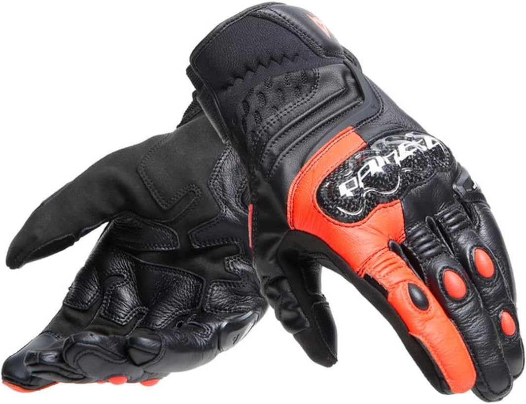 Detalle de Dainese Carbon 4 Short Gloves – Gants courts en cuir avec protection carbone (Homme, XL, Noir)