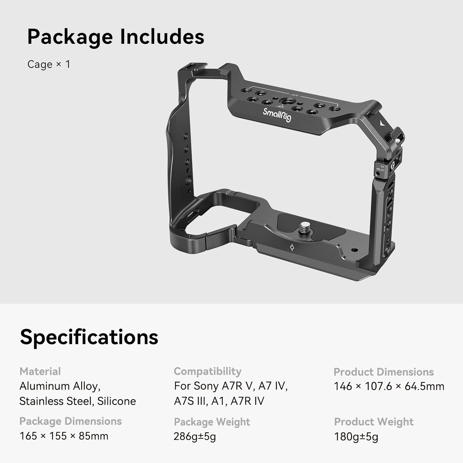 Thumbnail 6 de SmallRig HawkLock 3667C Schnellwechsel-Vollkäfig für Sony Alpha 7R V / A7 IV / A7S III / A1 / A7R IV / A7 V